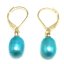 7-8mm Bright Blue Natural Drop Pearl Leverback Earring,Sold by Pair