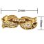Wholesale 10x25mm 2 Rows Yellow Gold Double Foxes Style 925 Silver Clasp