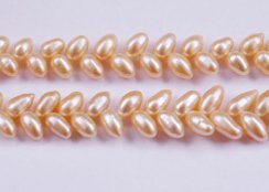 16 inches 7-8mm Pink Raindrop Pearls Loose Strand