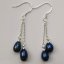 Wholesale 7-8mm Double Blue Pearl Drop Earring with 925 Silver Hook