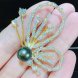 Butterfly Style 9-10mm Genuine Natural Black Tahitian Pearl Brooch