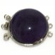 30mm Three-Row Natural Amethyst Round Jewelry Clasp