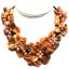 18 inches Natural Leather Seven Orange Shell Flower Necklace