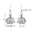 CP0041 Rhodium Plated Elephant Style Cage Hook Earring