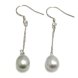 Wholesale 7-8mm Single Silver Pearl Drop Earring with 925 Silver Hook