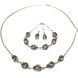 16 inches 7-8mm Black Natural Rice Pearl Chain Necklace Set