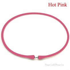 Wholesale Hot Pink Rubber Silicone Band for Custom Necklace