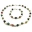 17 inches White Pearl & Facet India Agate Necklace Jewelry Set