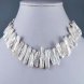 17 inches 10-25mm Natural White Biwa Pearl Chocker Necklace