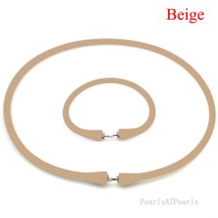 Wholesale Beige Rubber Silicone Band for Custom Necklace Set