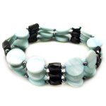 32 inches Light Blue Mother of Pearl Magnete Wrap Bracelet