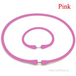 Wholesale Pink Rubber Silicone Band for Custom Necklace Set