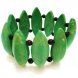 8 inches 15x45 mm Elastic Green Natural Turquoise Beaded Bracelet