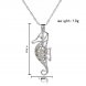 Wholesale Rhodium Plated Hippocampi Style Wish Pearl Cage Pendent Necklace