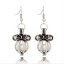 CP0025 Rhodium Plated Bowknot Style Cage Hook Earring
