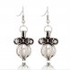 CP0025 Rhodium Plated Bowknot Style Cage Hook Earring
