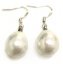 Wholesale 12x16mm White Raindrop Shell Pearl 925 Sterling Silver Earring