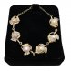 8 inches Yellow Gold Natural Pink Baroque Women Pearl Bracelet