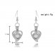 Rhodium Plated Double Heart Style Cage Hook Earring