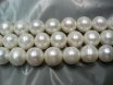 16 inches AA 10-11mm White Round Fresh Water Pearls Loose Strand