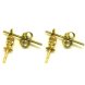 14K Yellow Solid Gold Earring Stud with Bail,Sold by Pair