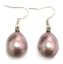Wholesale 12x16mm Lavender Raindrop Shell Pearl 925 Sterling Silver Earring