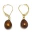 7-8mm Coffee Natural Drop Pearl Leverback Earring,Sold by Pair