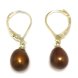 7-8mm Coffee Natural Drop Pearl Leverback Earring,Sold by Pair