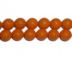 16 inches Orange Round Shell Pearls Loose Strand