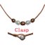 16 inches 10-11mm Brown Leather Brown&White Pearl Necklace