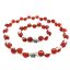 17 inches White Pearl & Facet Red Carnelian Necklace Jewelry Set