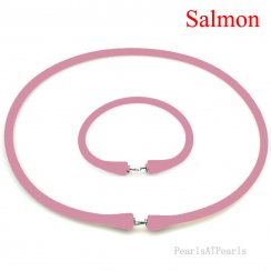 Wholesale Salmon Rubber Silicone Band for Custom Necklace Set