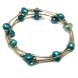 7.5-8 inches 8-9mm Blue Baroque Pearl Memory Wire Bracelet