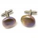 17x18mm Natural Lavender 925 Sterling Silver Coin Pearl Cufflink