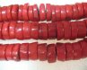 16 inches 17mm Red Abacus Shaped Natural Coral Beads Loose Strand