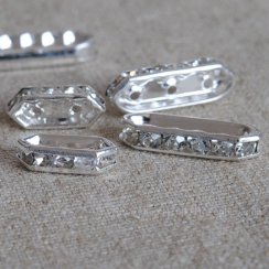 Wholesale Multi-Row 925 Silver Connectors with Diamond Spacer Holder