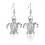 CP0035 Rhodium Plated Turtle Style Cage Hook Earring