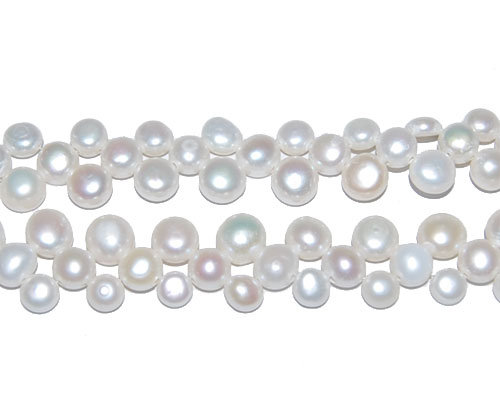 16 inches 6-7mm/7-8mm/8-9mm Three Row Side Drilled Button Pearls Loose Strand
