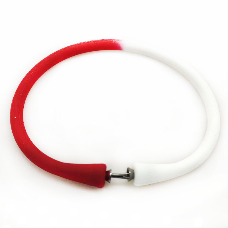 Wholesale White&Red Rubber Silicone Band for DIY Bracelet