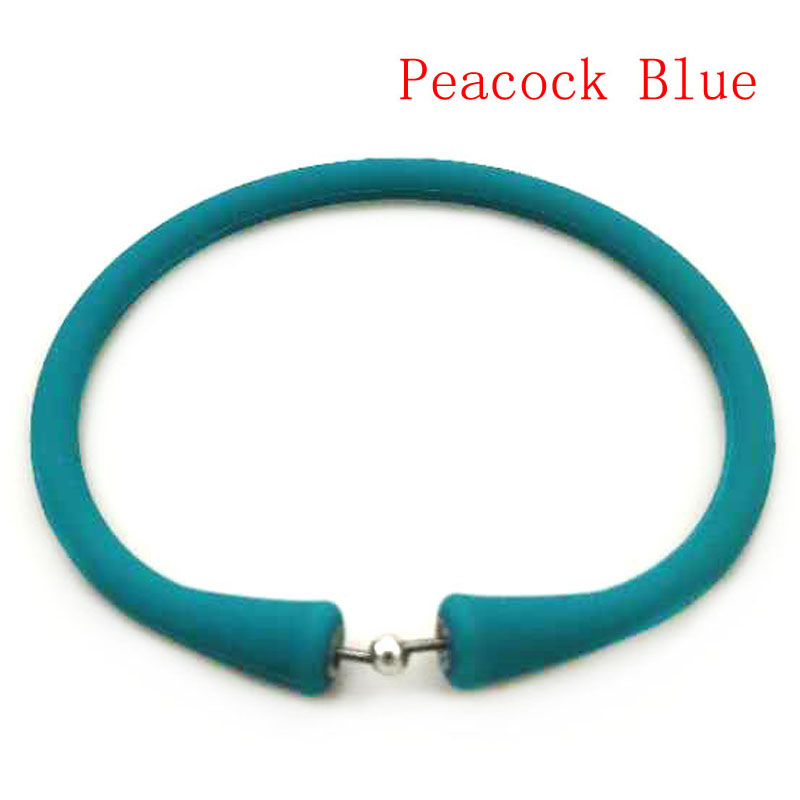 Wholesale Peacock Blue Rubber Silicone Band for DIY Bracelet