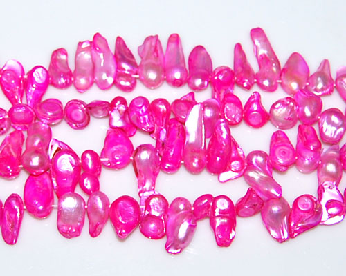 16 inches 8-13mm Hot Pink Blister Pearls Loose Strand