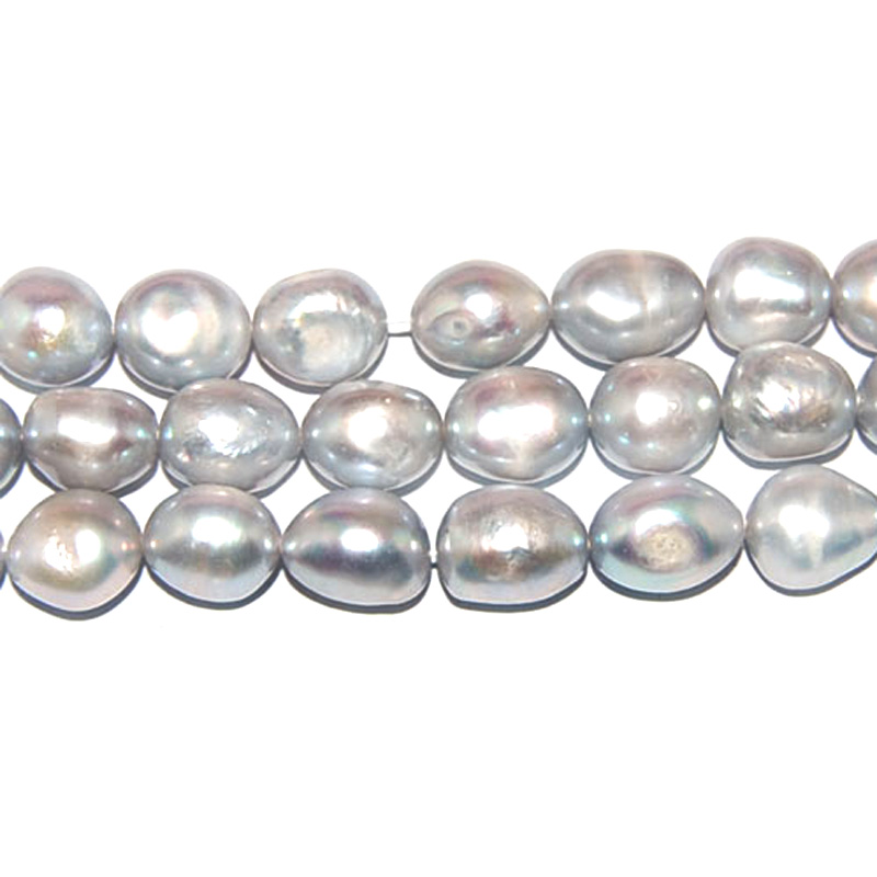 16 inches 13-15mm Silver Baroque Pearls Loose Strand