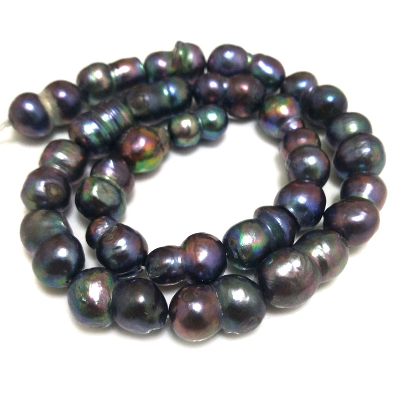 16 inches 13-20mm Black Peanut Shaped Baroque Pearls Loose Strand