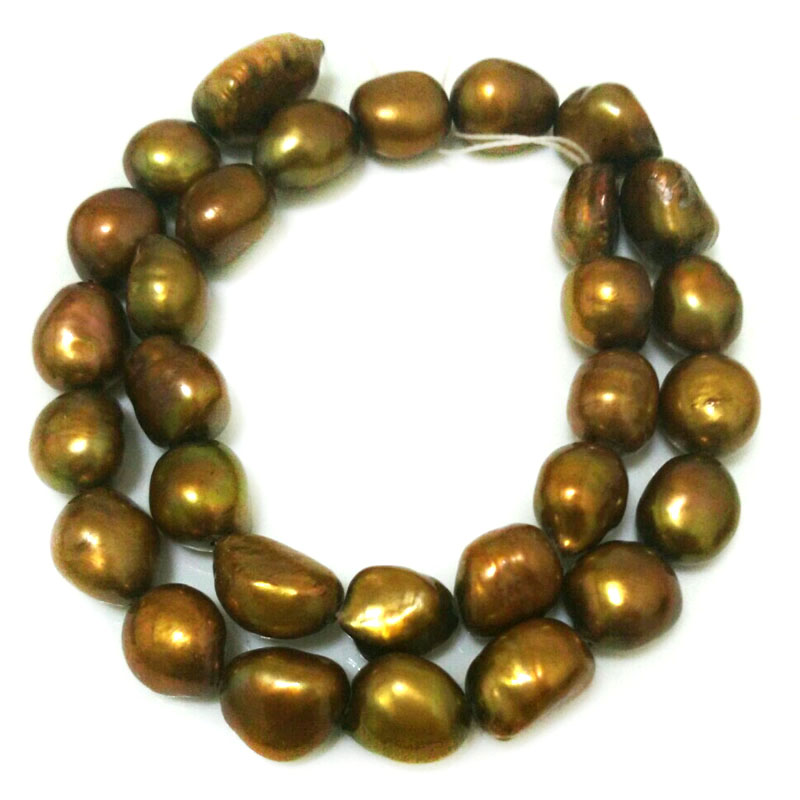 16 inches 11-13mm AA+ Coffee Natural Baroque Pearls Loose Strand