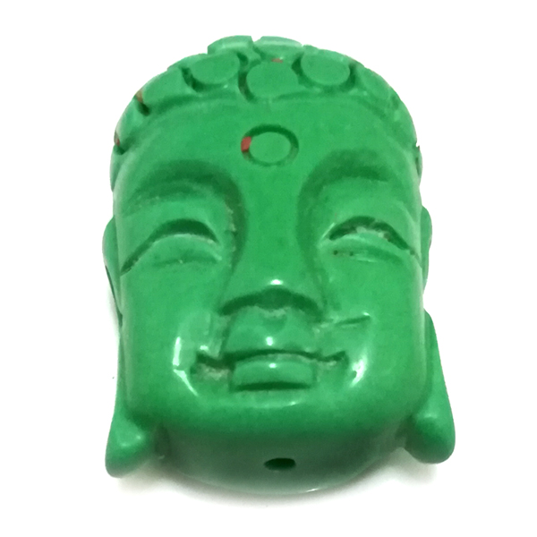 30-40mm Cyan Buddha Head Carved Natural Turquoise Charm Pendant