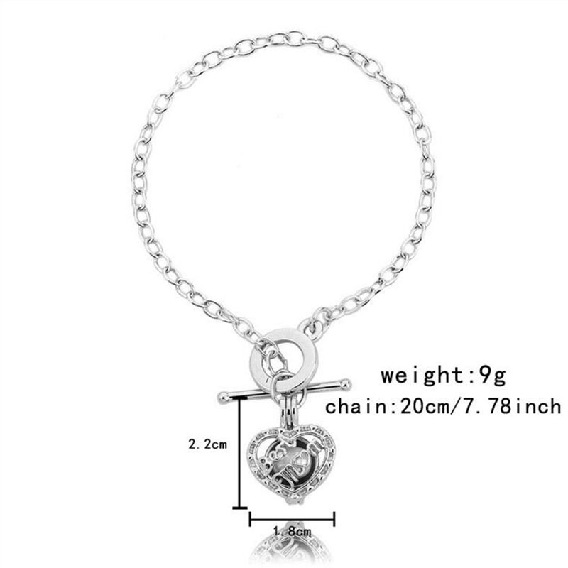 8 inches Rhodium Plated Love Style Chain Bracelet