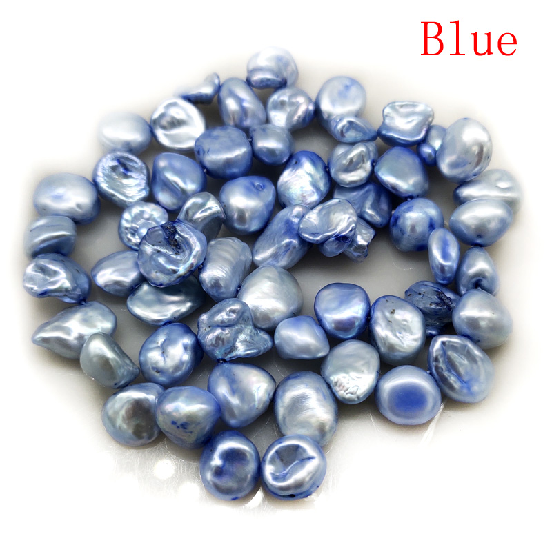16 inches 11-13mm Blue Natural Side Drilled Keshi Pearls Loose Strand