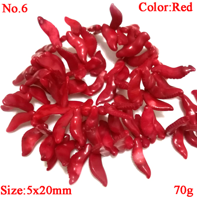 16 inches 5x20mm Red Hot Pepper Shaped Handmade Carved Loose Strand