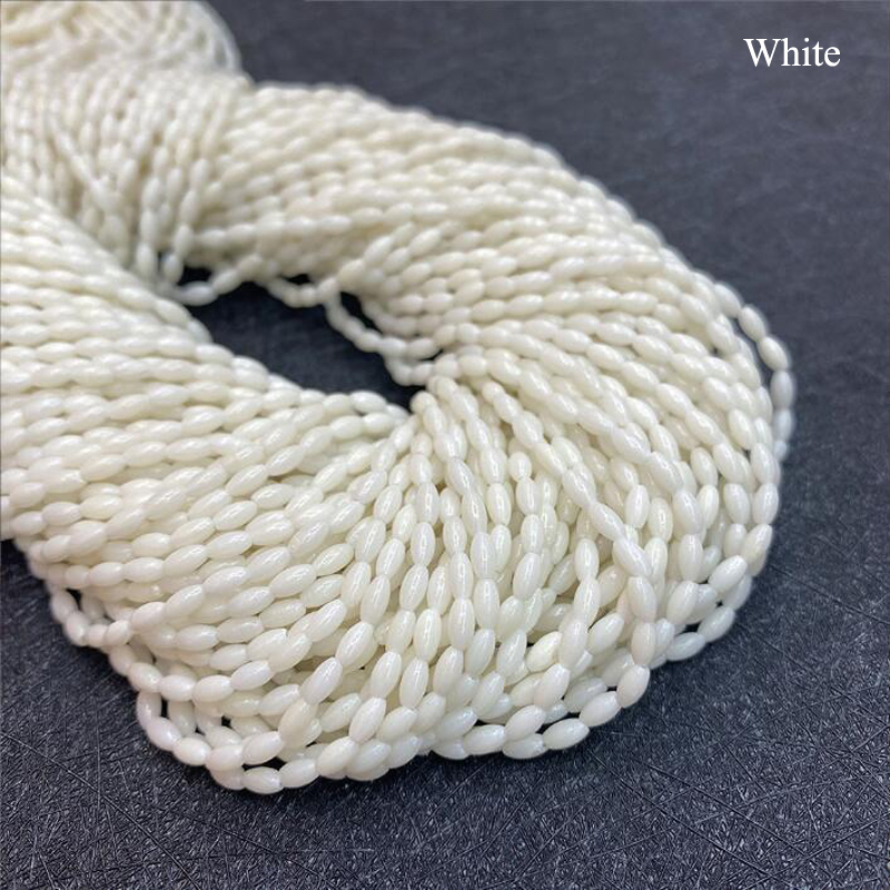Wholesale 16 inches White Natural Rice Shaped Coral Beads Loose Strand