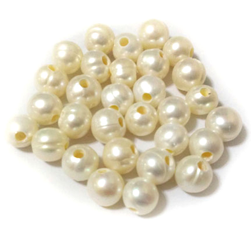 9-10mm Grade A Full Drilled Freshwater Pearls with 2.5mm Large Hole ,Sold by Lot,100 Pcs per Lot